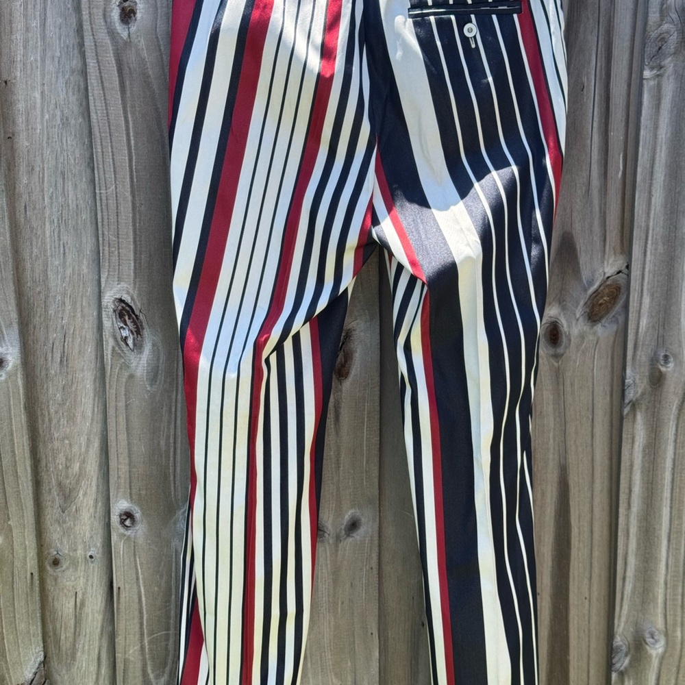 Les Copains Blue Striped Pants - Picture 5 of 8